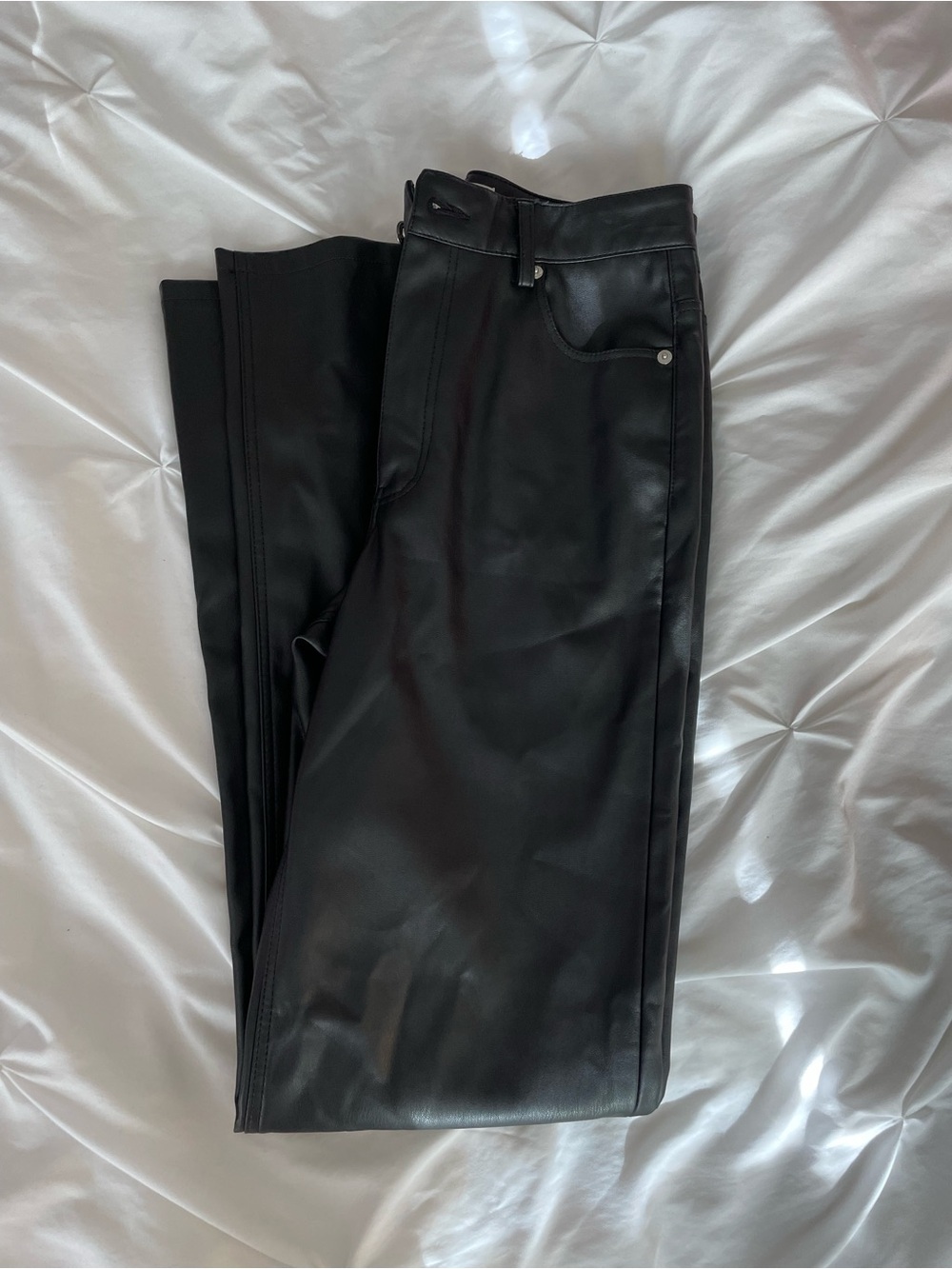 Zara black leather pants